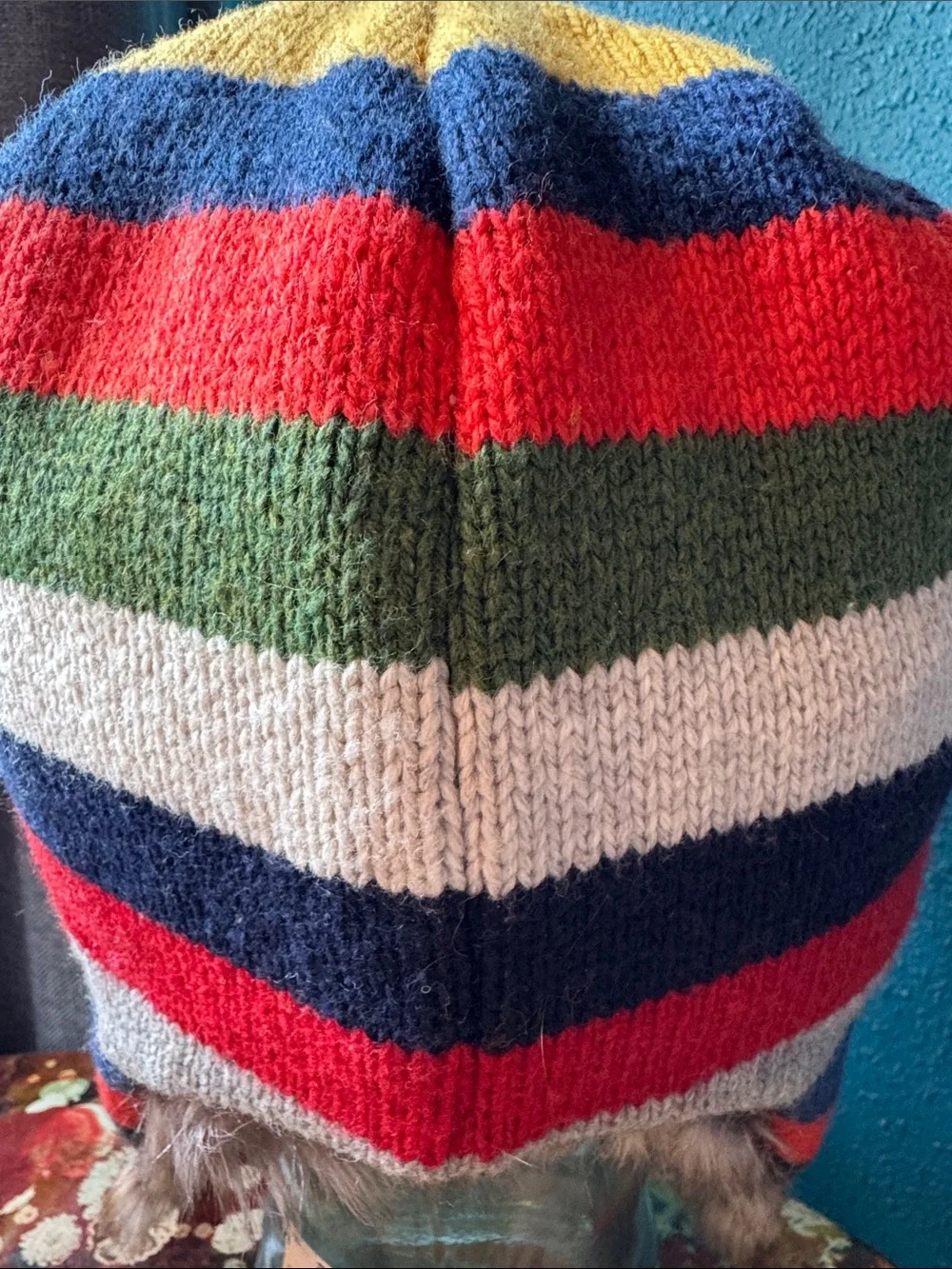 Nostalgic Stripes Faux Fur Trapper Hat